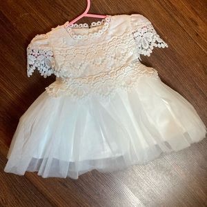 White lace 3 months infant baby formal dress